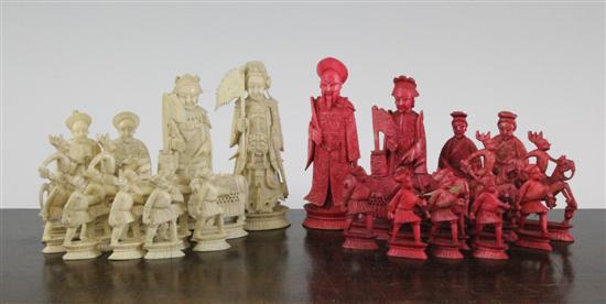 A Canton ivory chess set late