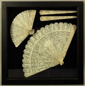 A Cantonese carved ivory brise