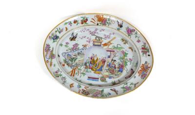 A Cantonese famille rose oval
