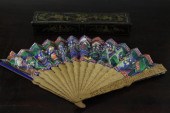A Cantonese fan lacquer box an
