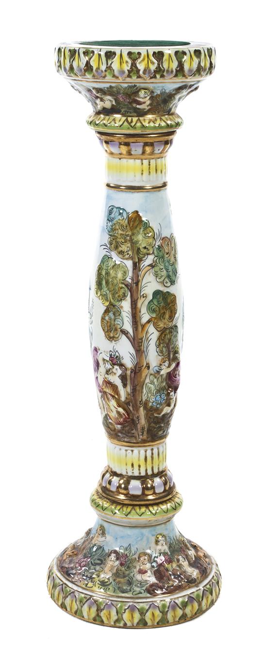A Capodimonte Pedestal of