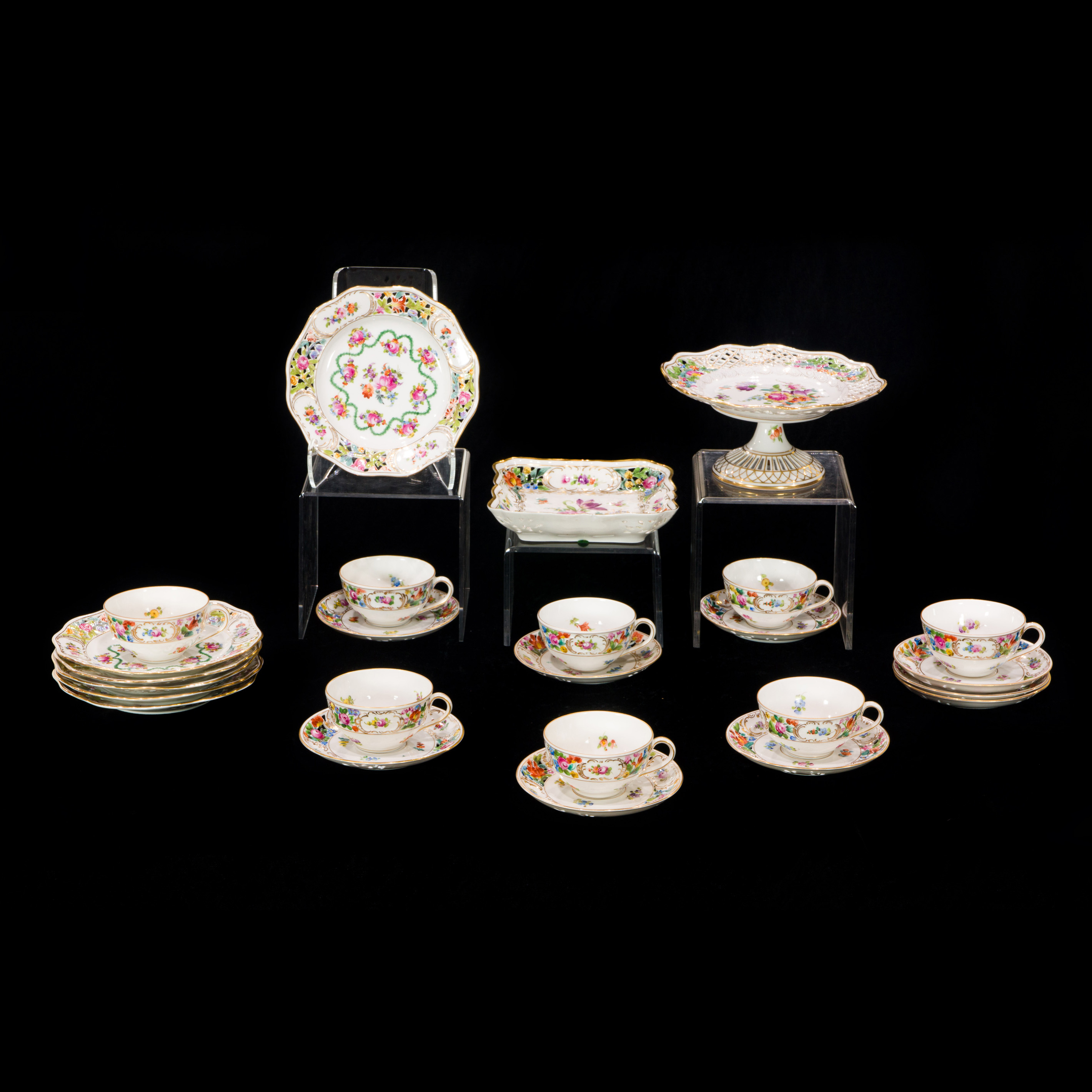 A CARL THIEME RETICULATED PORCELAIN