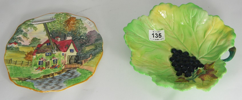A Carltonware Leaf Dish decorated