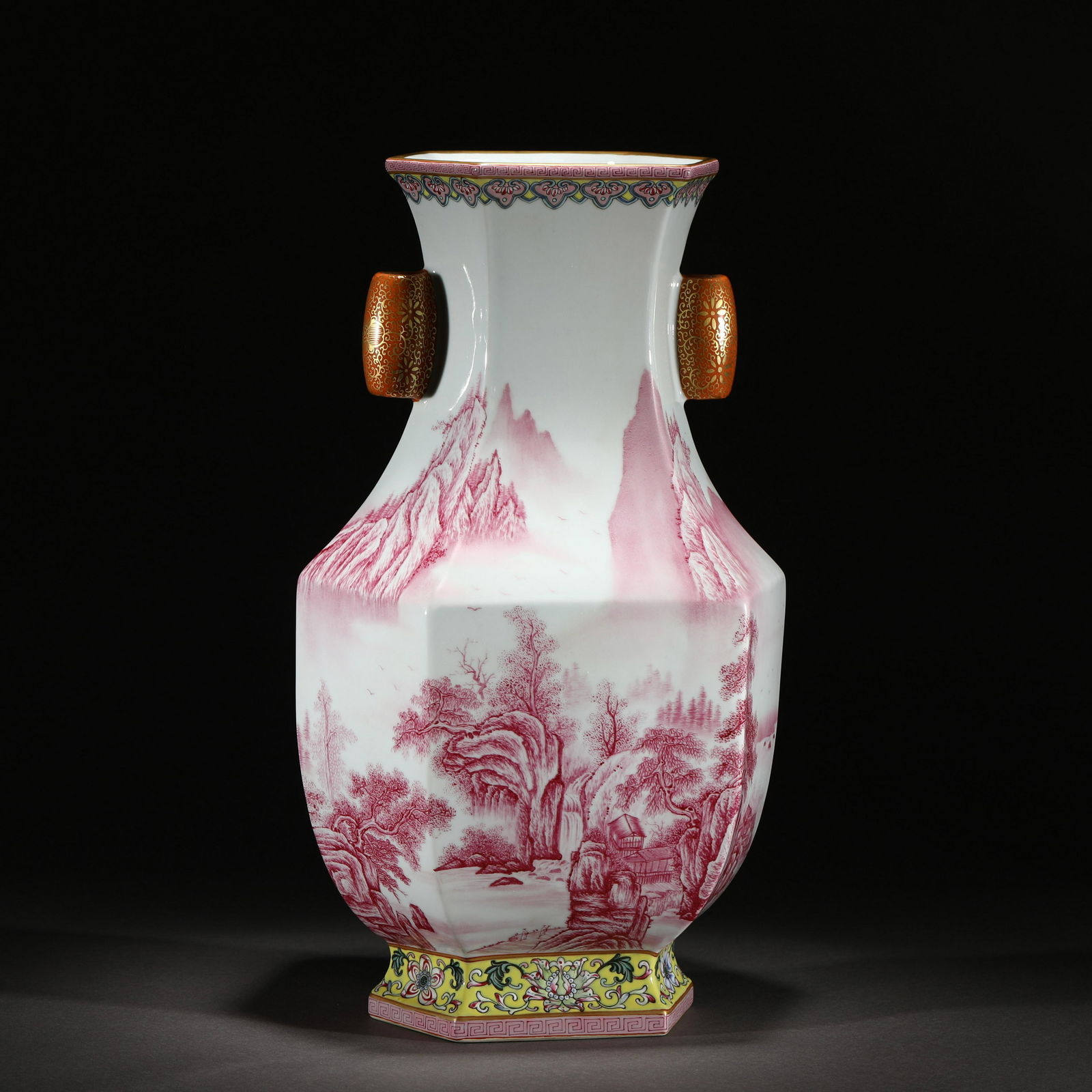 A CARMINE RED GLAZED PORCELAIN