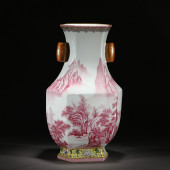 A CARMINE RED GLAZED PORCELAIN