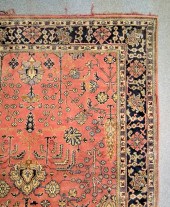A carpet of Ushak design woven