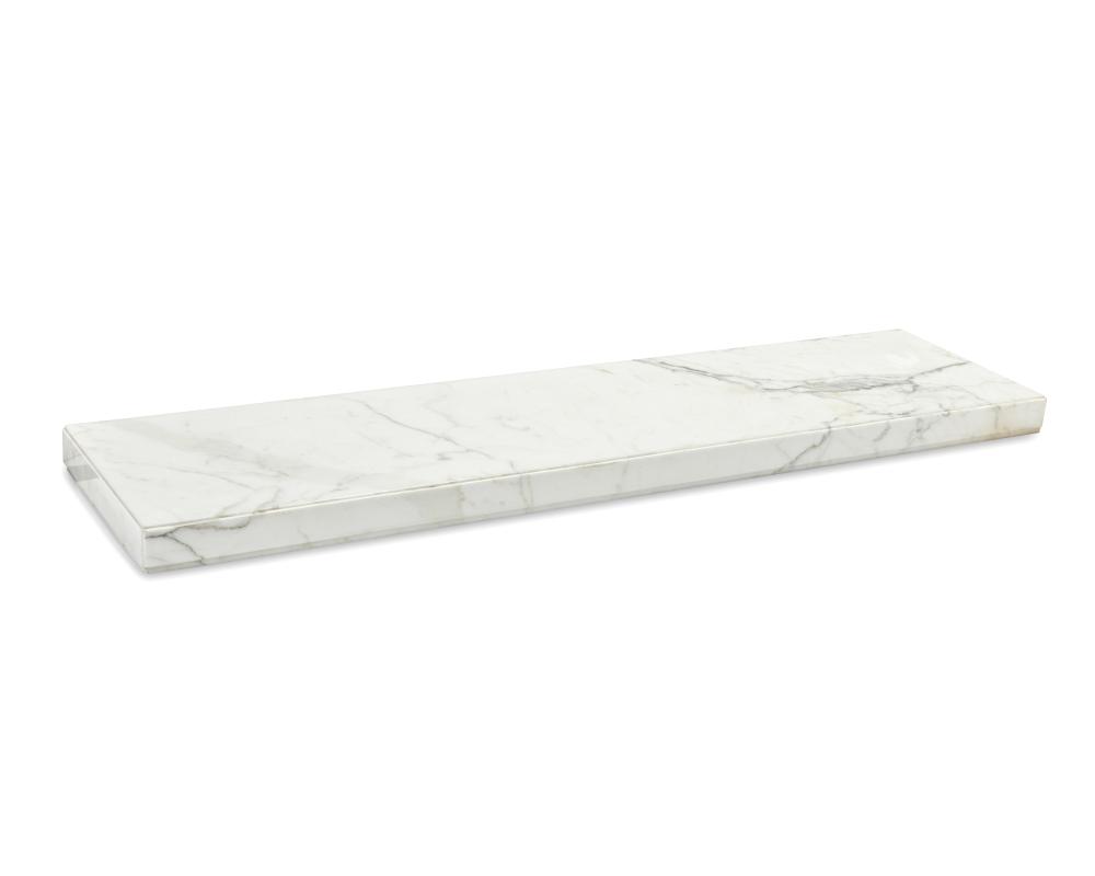 A CARRERA MARBLE LOW PLINTH