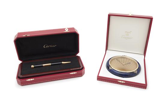 A Cartier Desk Clock the circular