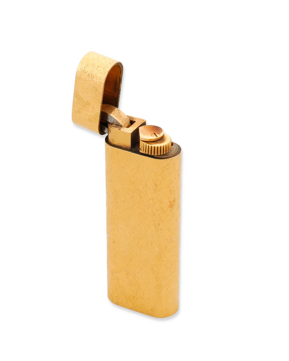 A CARTIER GOLD-PLATED LIGHTERA