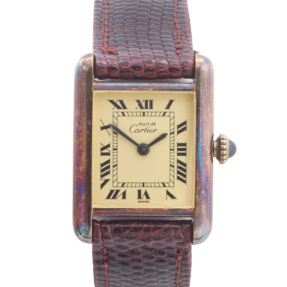 A CARTIER GOLD PLATED SILVER