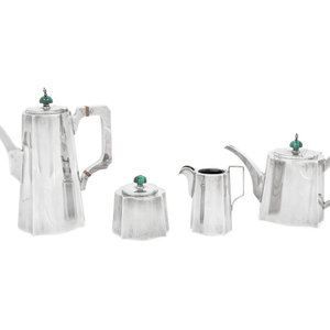 A Cartier Silver Four-Piece Tea and