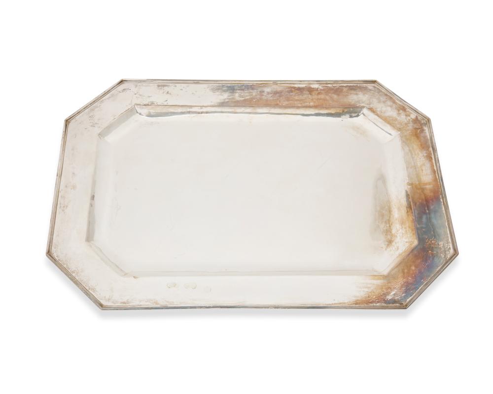 A CARTIER STERLING SILVER TRAYA