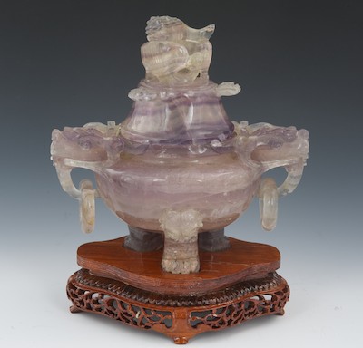 A Carved Agate Koro Chinese