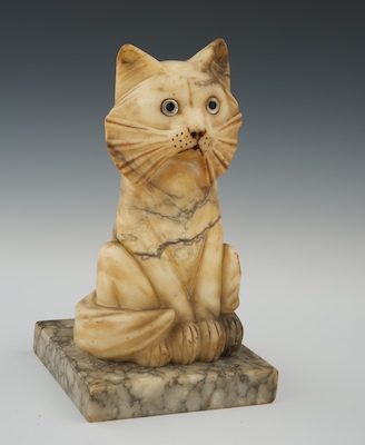 A Carved Alabaster and Marble