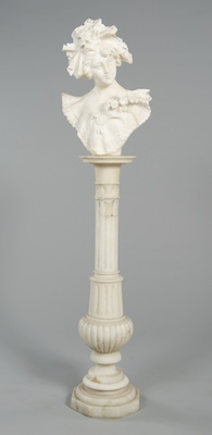A Carved Alabaster Bust of a