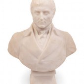 A Carved Alabaster Bust of Mar