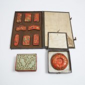 A Carved and Gold-Painted Red