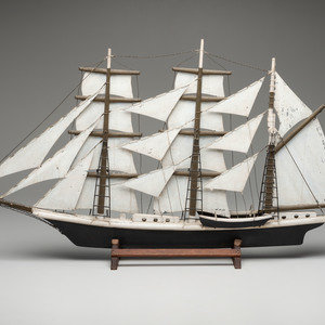 A Carved and Painted Wood Model