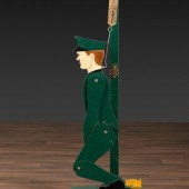 A Carved and Painted Wood Figu