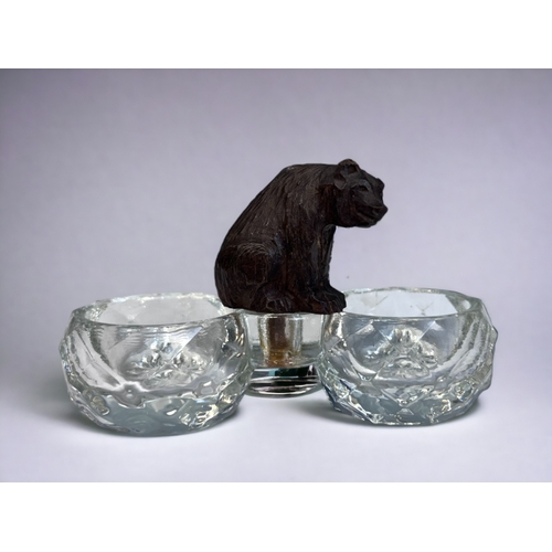 A CARVED BLACK FOREST 'BEAR' OPEN