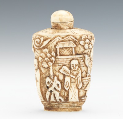 A Carved Bone Snuff Bottle Carved
