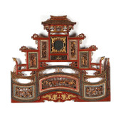 A CARVED CHINESE GILT AND LACQ