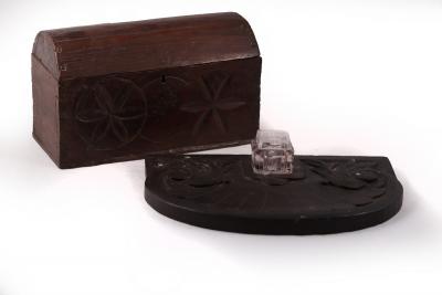 A carved figure of a monk, 26cm