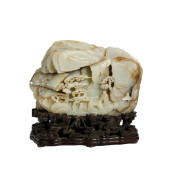 A CARVED FIGURE STORY JADE BOU