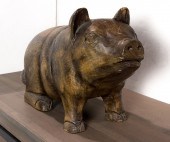 A CARVED FOLK ART STYLE WOOD C