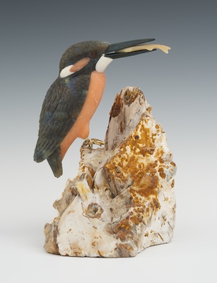 A Carved Gemstone Sculpture of a