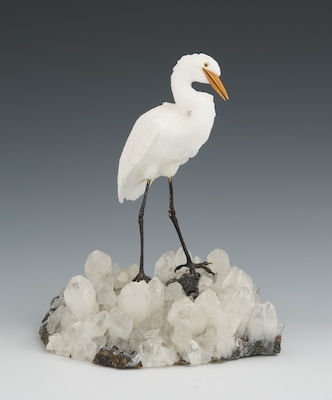 A Carved Gemstone Sculpture of a