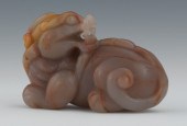 A Carved Hardstone Bixie Apprx