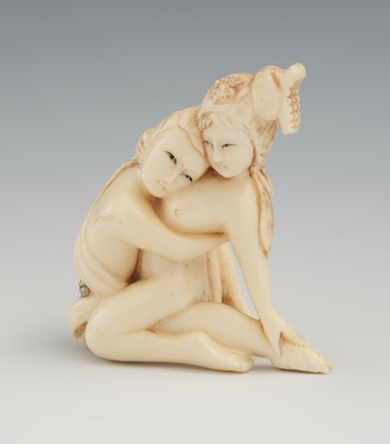 A Carved Ivory Erotic Carving