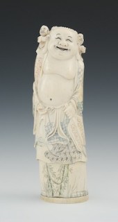 A Carved Ivory Figural The hap