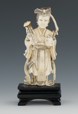 A Carved Ivory Immortal He Hsein Ku