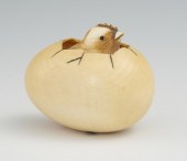 A Carved Ivory Netsuke of a Ha