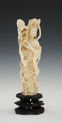 A Carved Ivory Quan Yin Carved with