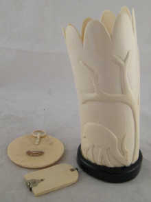A carved ivory vase probably