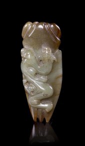 * A Carved Jade Cicada with Dr