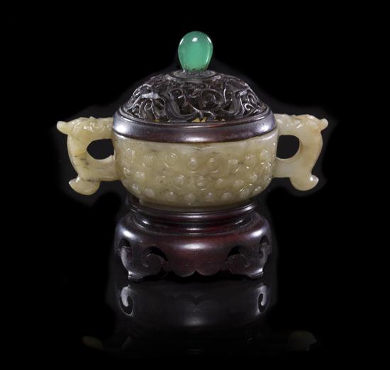A Carved Jade Double-Handled