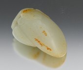 A Carved Jade Eggplant with In