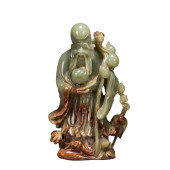 A CARVED JADE GOD OF LONGEVITY