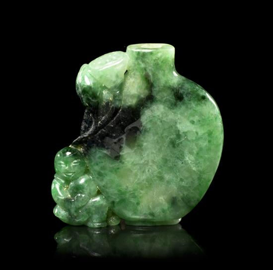 A Carved Jade Snuff Bottle of