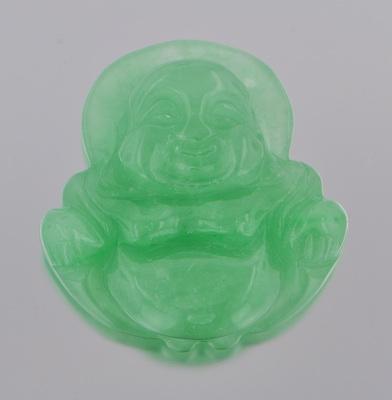 A Carved Jadeite Buddha Pendant