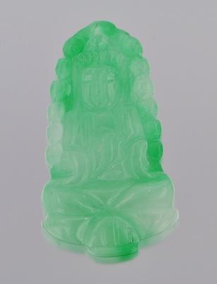 A Carved Jadeite Ornament Depicting