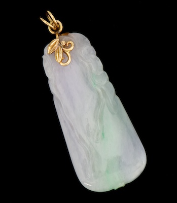 A Carved Lavender Jade Pendant