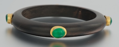 A Carved Mahogany Bangle With