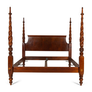 A Carved Mahogany Four Poster Bed