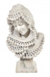 A Carved Marble Bust Bracony d