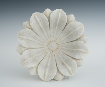 A Carved Marble Lotus Bowl India